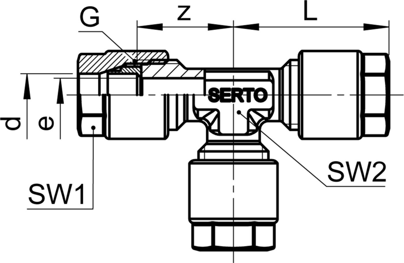 T-Verschraubung egal SO 03021 14 mm - Serto-Programm M/G
