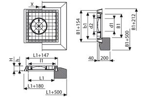 Fig. 2535EK H00 62 D400 1-teilig LW: 1000 x 1000mm, m.Betons.u.Kontrolld. - Flächenabdeckungen von Roll