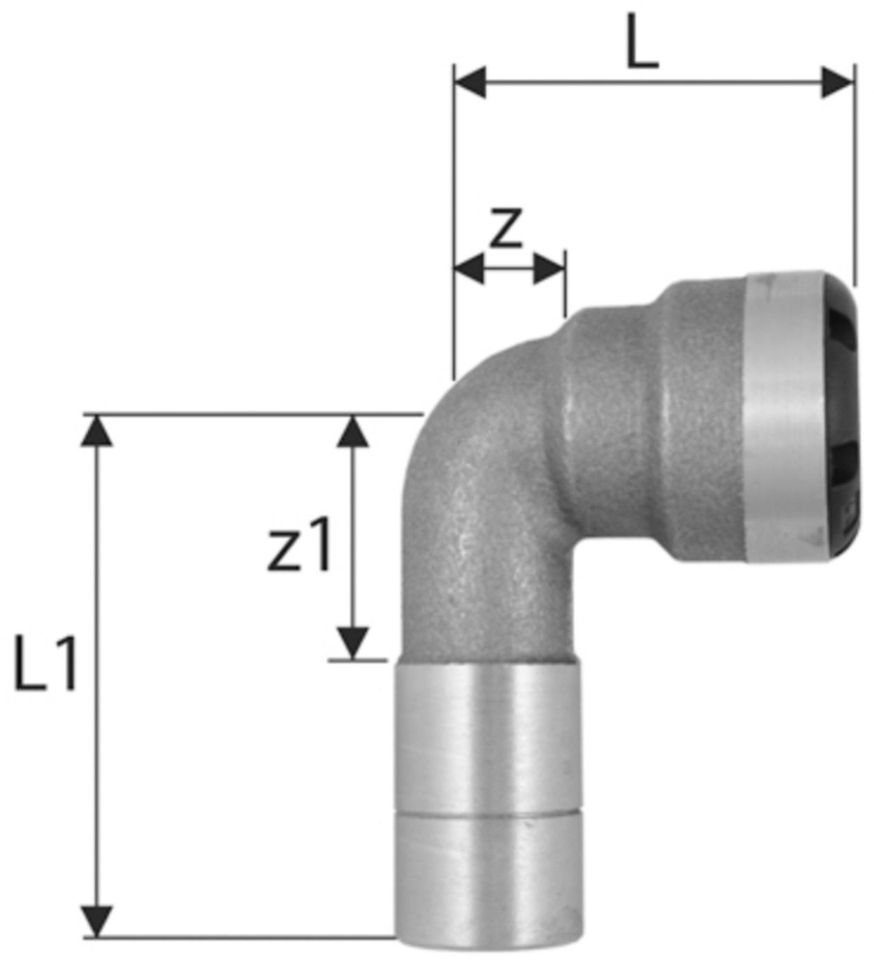 Industrie-Bogen 90° innen-aussen 12 mm 8801.12 - SudoFIT-Formstücke