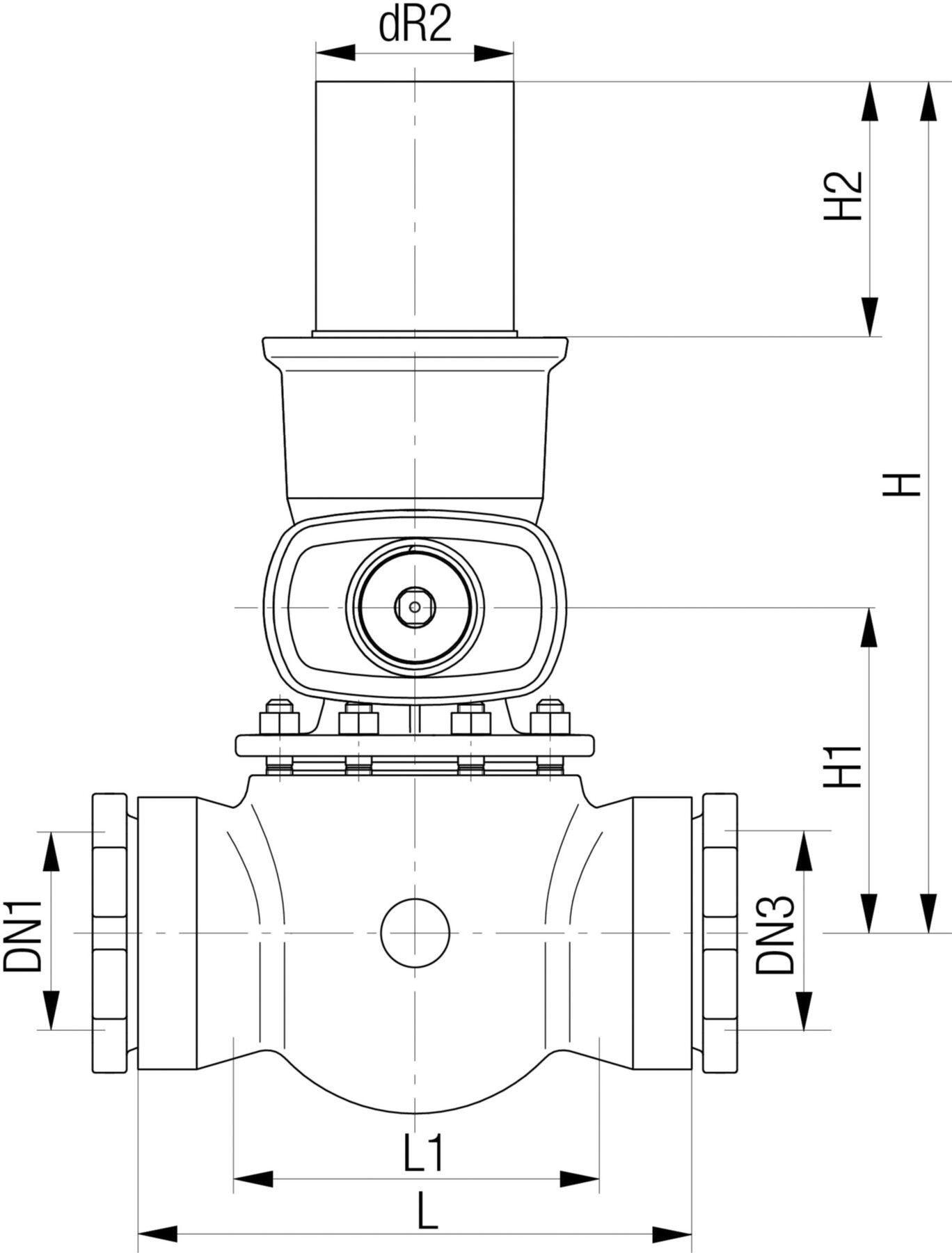 Universal 1, Fig. 5481 mit Schraubmuffen Abgang Spitzend PE DN 200 / d 90mm - Von Roll Armaturen