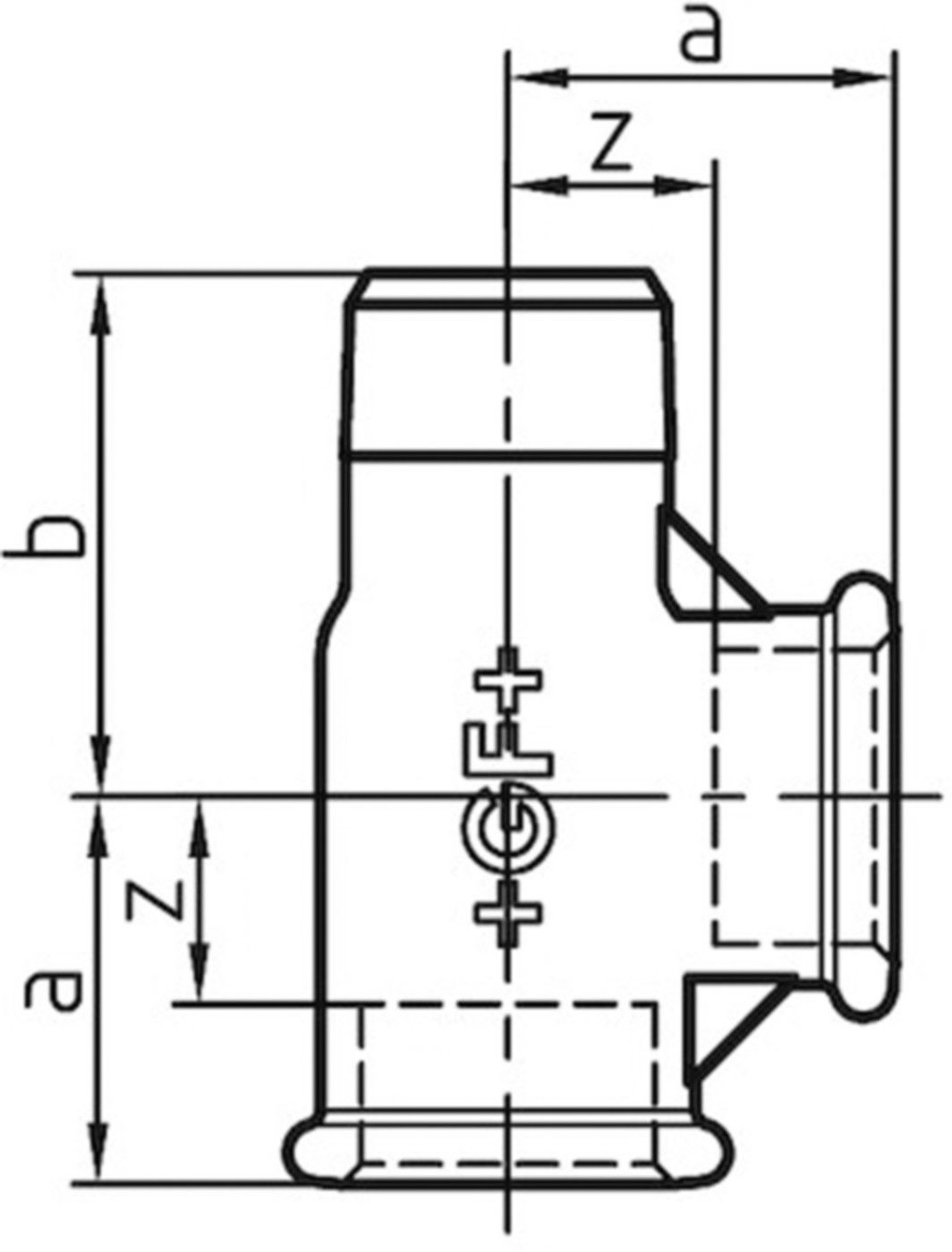 T-Stück 134 V 1/2" 770 134 204 - GF verz. Tempergussfittings