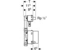 GIS-Waschtisch-Set Standarm.461.157.00.1 mit 2 Wasserzählerstrecken mit UP-Ventil - Geberit Systemventile / Armaturen