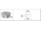 Rohrk Vollmaterial halbru Q-geb M6 Rohr 33.7/ 12 mm geschl. 1.4301 - INOXTECH-Handlauf-/Geländer-System