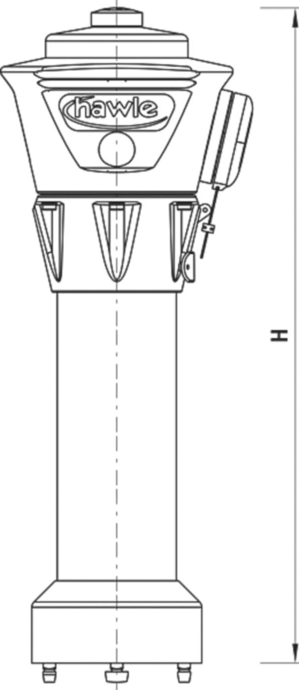 Oberteil H4-HV INOX N531, runder Übergangsflansch Storzdeckel Typ 2, silbergrau - Hawle Hydranten