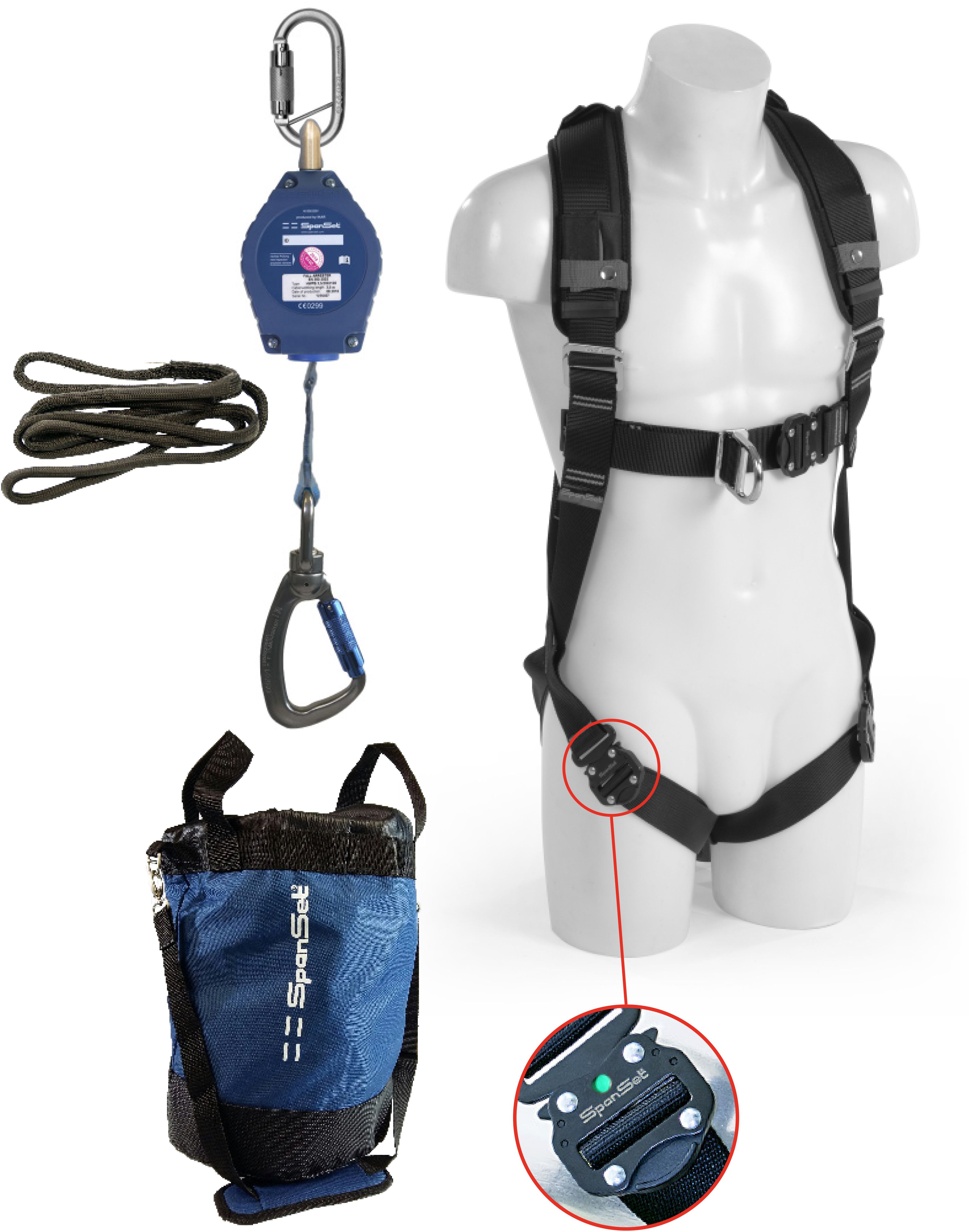 SPANSET Safety-Kit für allg. Arbeitsbereiche 3.5m Typ SK-401 Gep. 2-Punkt-Auffangg. Höhensi.ger. - Arbeitsschutz