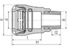 Steckmuffenverschraubung AG Messing 1072 d 20mm - 3/4" - Plasson-Steckfittinge