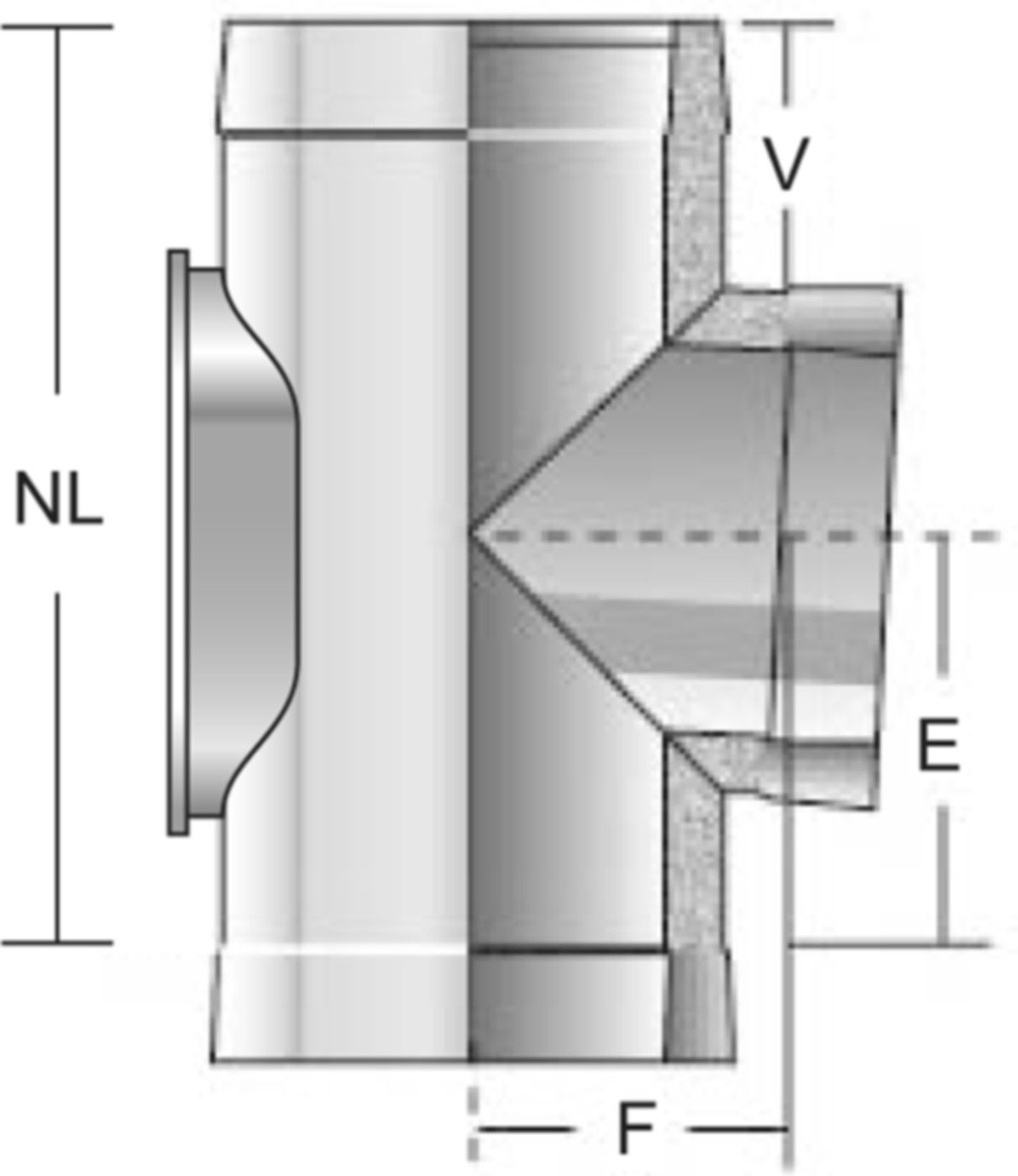 Alkon Feuerungsanschluss 90° d 150 mm 6KDC90DRV150 mit Reinigungsverschluss - Kaminsystem V4A doppelwandig