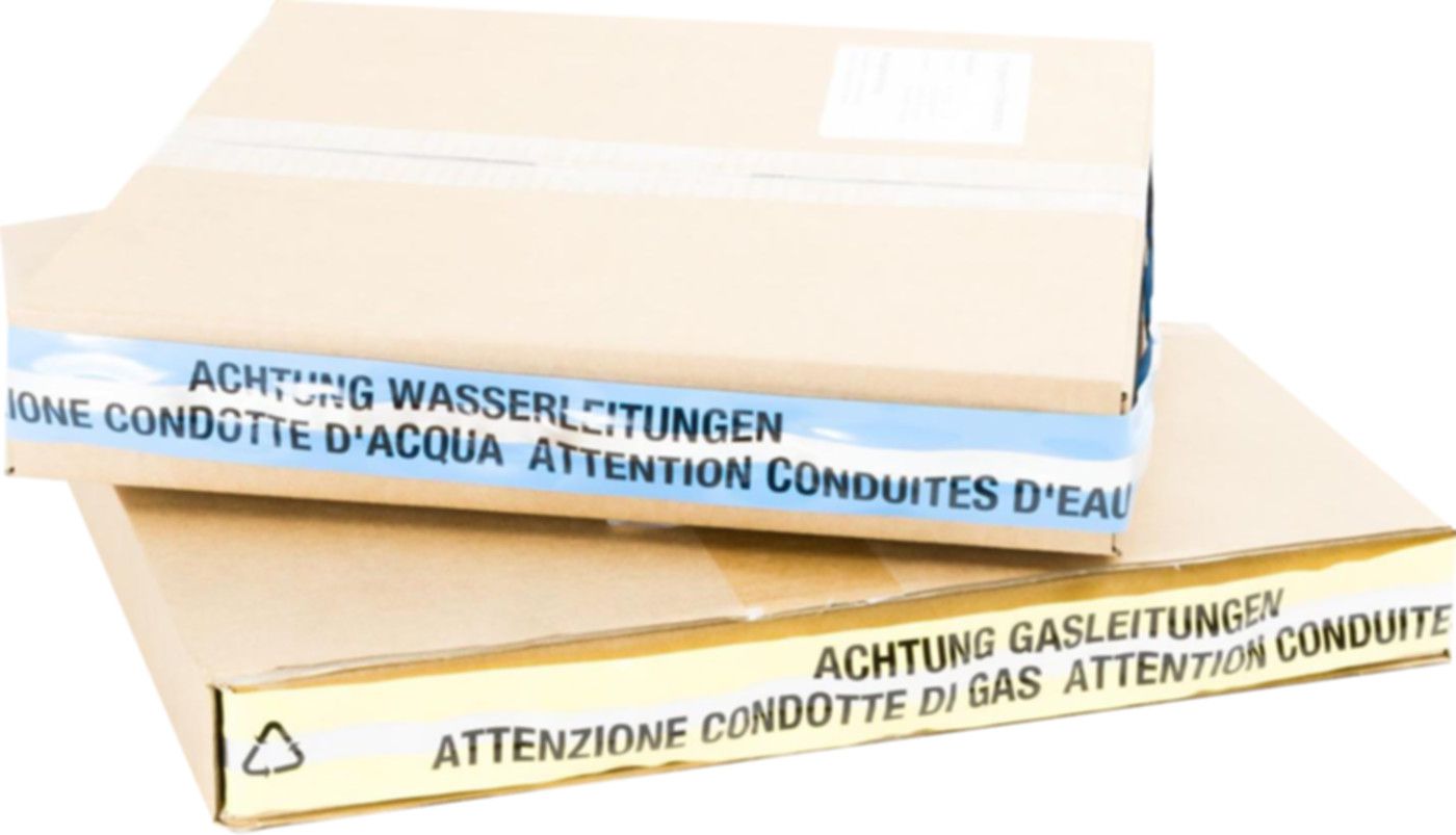 Ortungsband mit Edelstahlband für Wasser Breite 40mm, Rolle à 250m - Warn- und Ortungsband