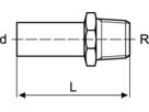 Übergang mit AG 15 mm - 1/2" S87PC mit Steckende - Eurotubi Press-Formstücke Sanitär