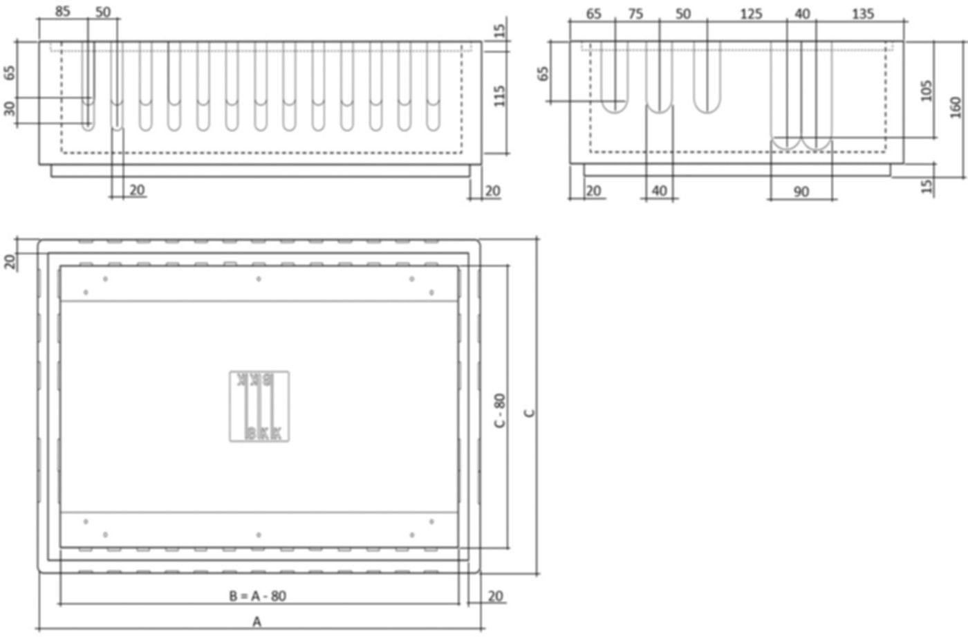 Universal Sockelkasten EPS 770 770 x 490 x 160 mm - BKK Verteilerkasten