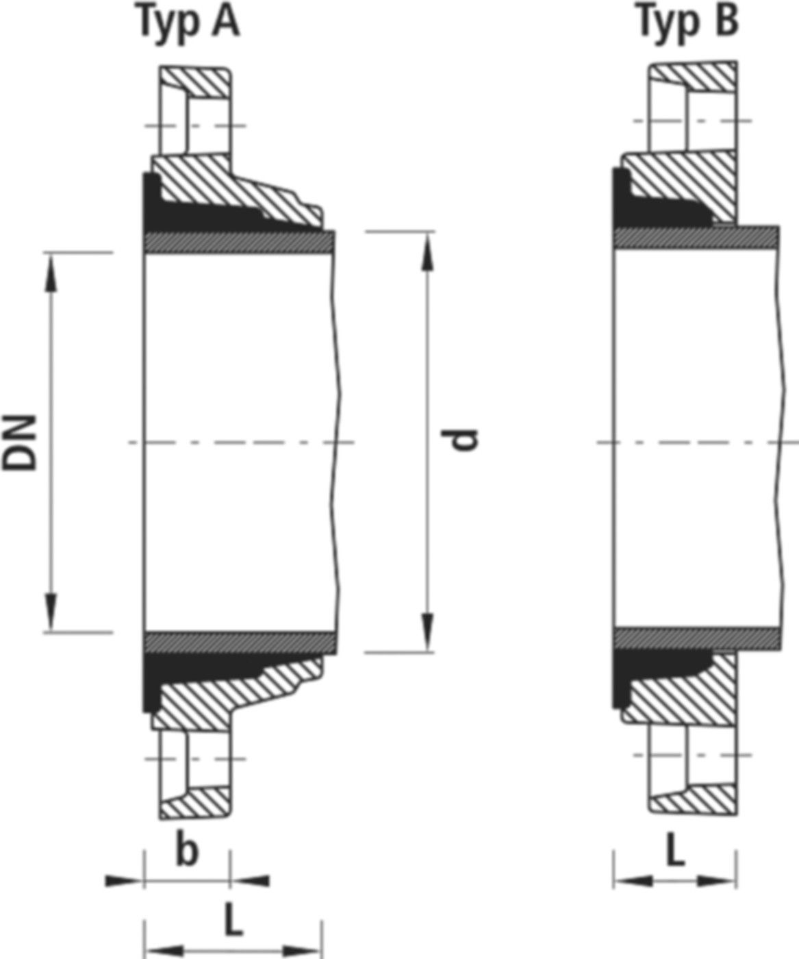 Zweikammer-Flansch für Stahlrohre 7130 PN 10 DN 200 / AD 211mm - Hawle Flanschformstücke