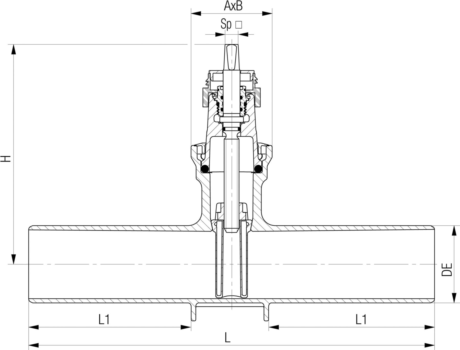 Schieber mit Spitzenden Fig. 5299 DN 100 - Von Roll Armaturen