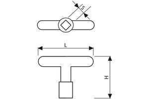 Fig. 3270 001 00 Verriegelunsschlüssel für Schachtabdeckel, Innenvierkant 13mm - Zubehör Schachtabdeckung von Roll
