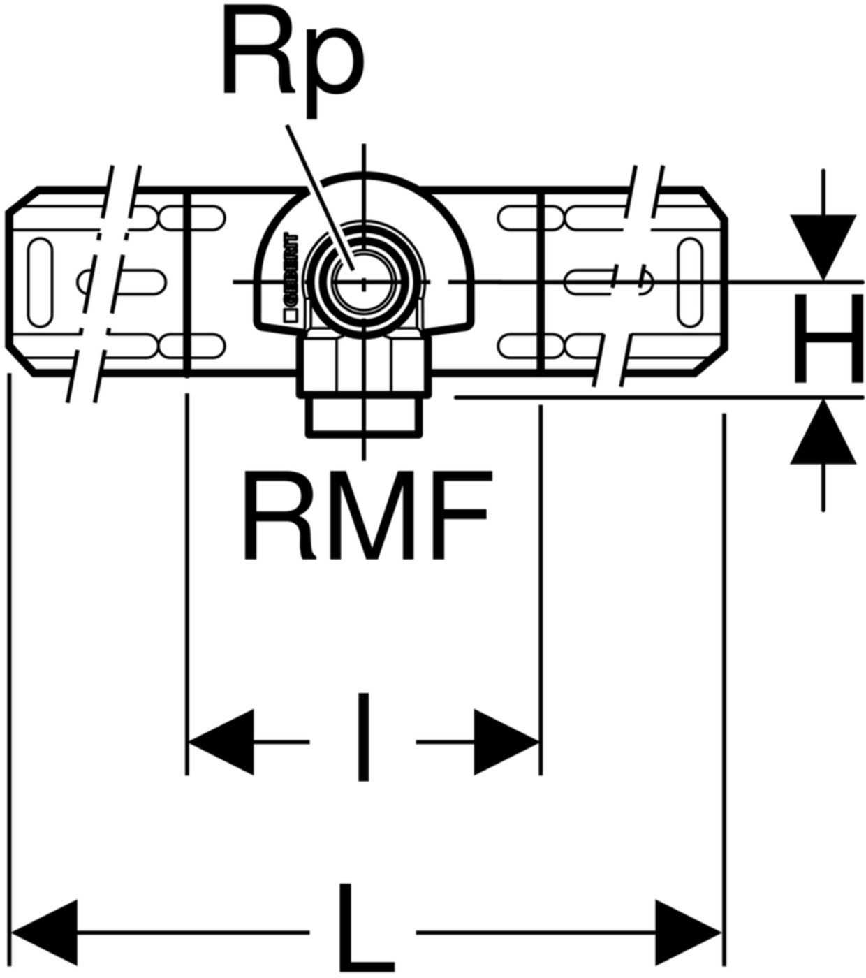 Anschlusswinkel 90° einfach 1/2"- MF1/2" abgesetzt, mit Aussengewinde 632.851.00.2 - Geberit-Mepla-Formstücke