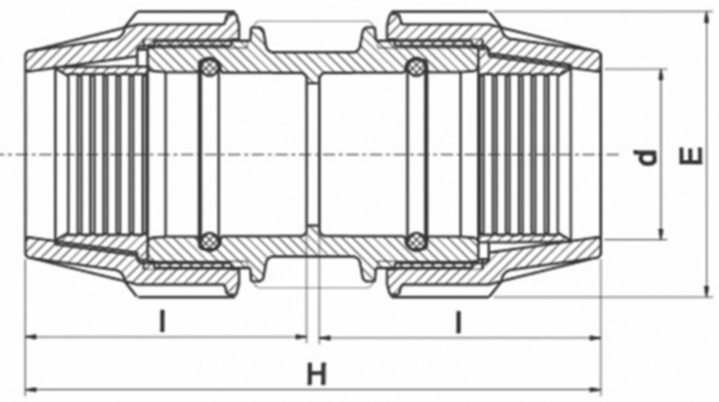 Kupplung egal 7010 d 25mm - Plasson-Klemmfittinge