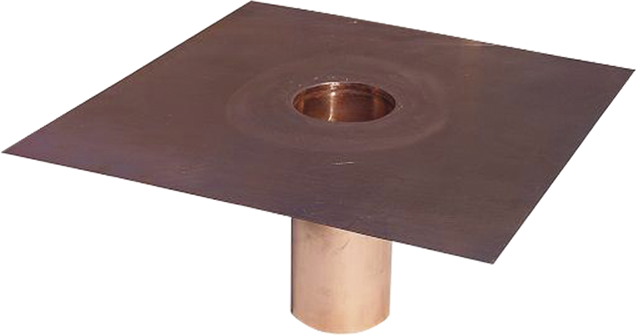 Flach Kupfer 63 mm Stutzenlänge 400 mm - Dachwassereinläufe