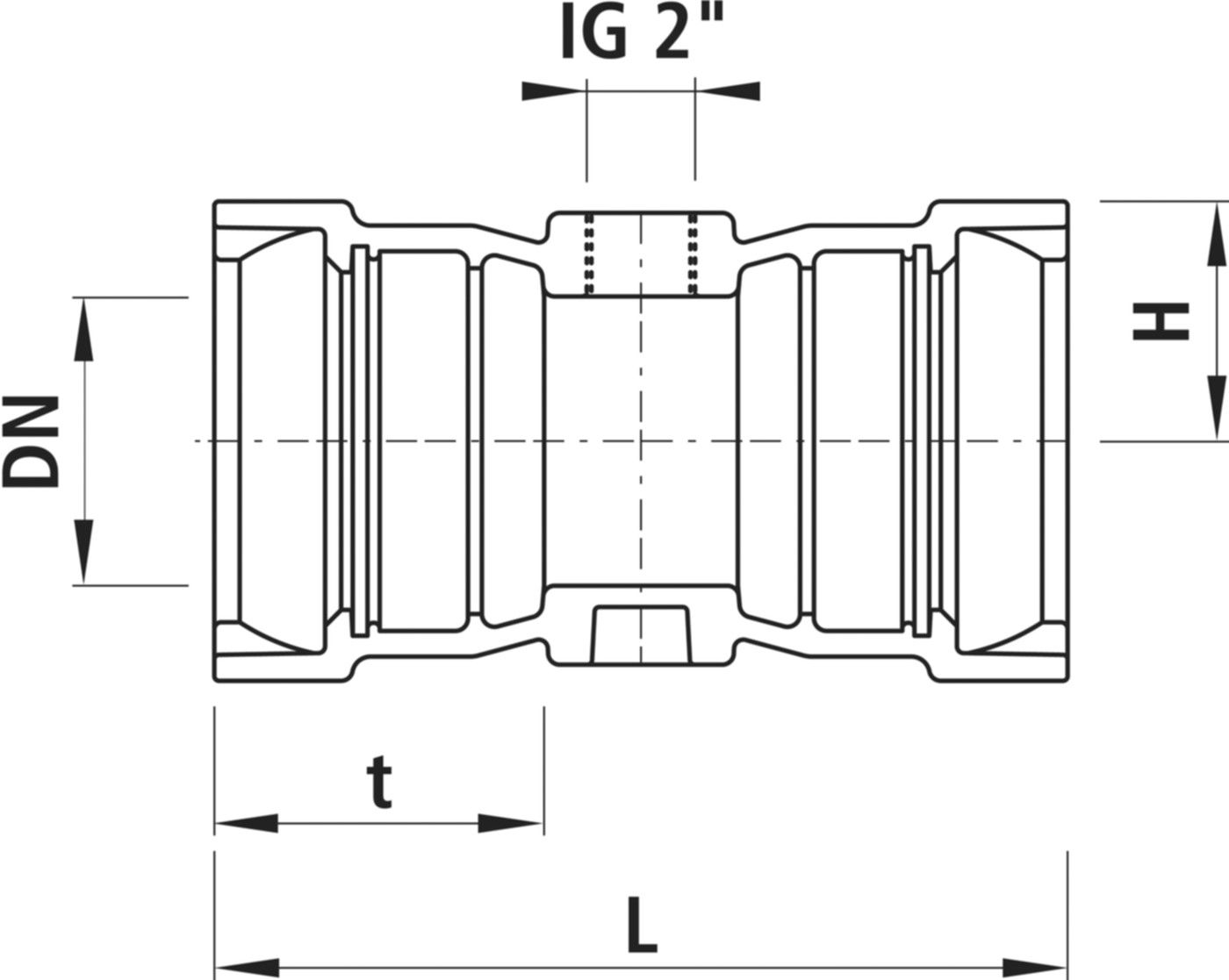 Hausanschluss-Stück mit 2" IG 5413 für Gussrohre mit Schweissraupen DN 125 - Hawle Armaturen