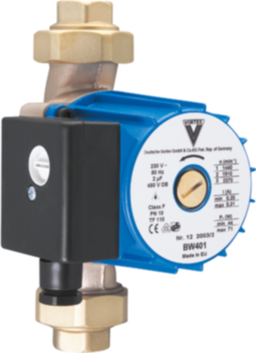 BW 401 V oT m/Verschraubungen 3/4" IG für Dauerlauf ohne Thermostat - Vortex Pumpen