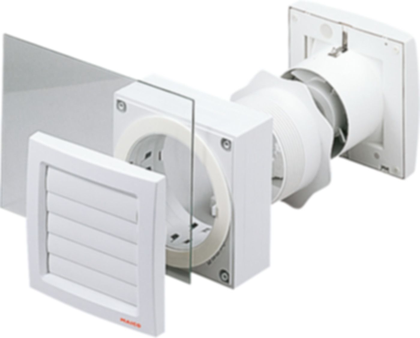 Fenstereinbausatz m/Klappe FE 100 AP für Bad/WC Ventilatoren AWB - Ventilatoren