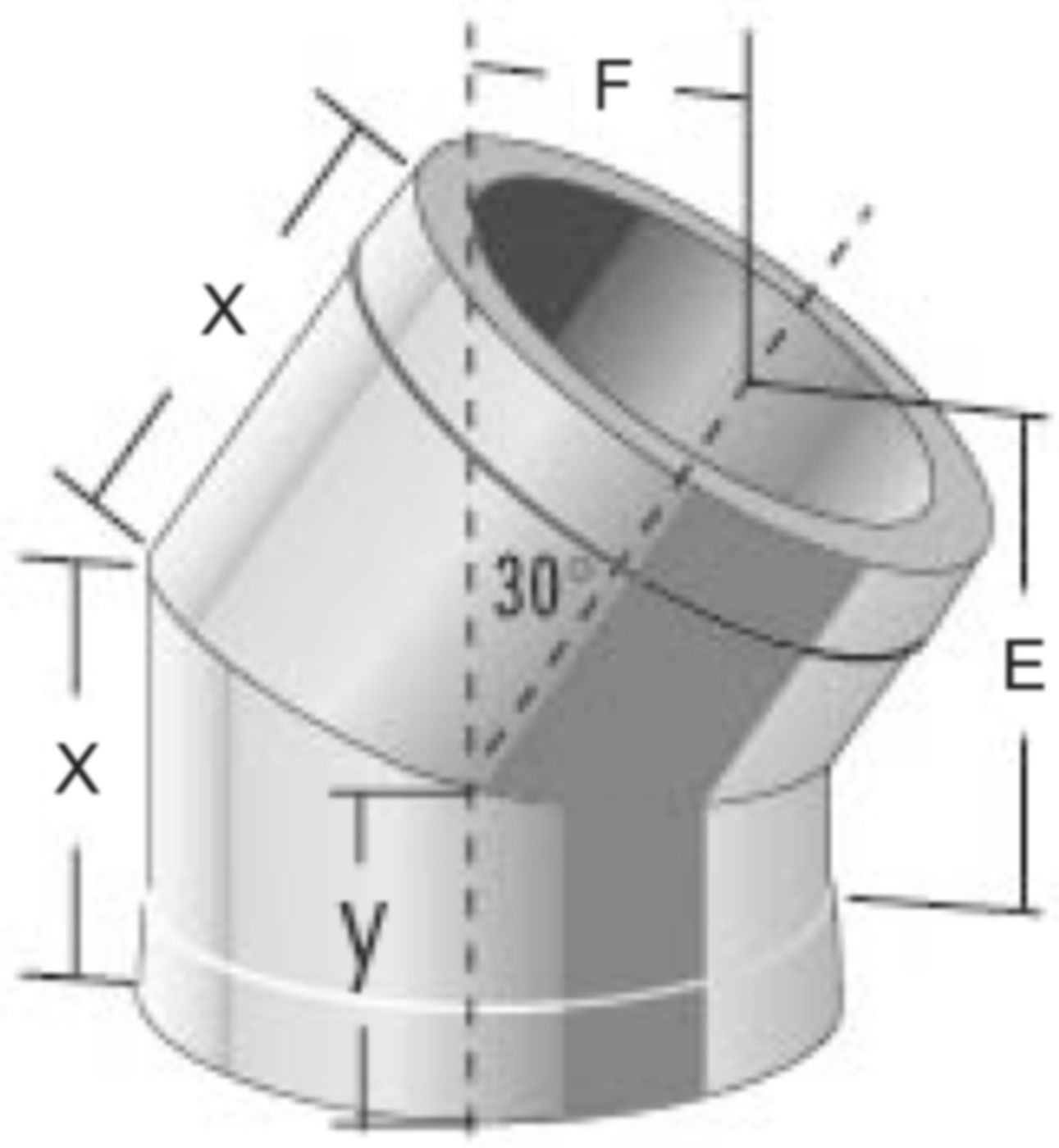 Alkon Bogen 30° d 100 mm 6KDBG30100 - Kaminsystem V4A doppelwandig