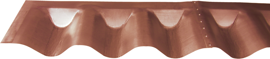 Welleternit-Element 3-wellig 307 Anschluss vorne oder hinten - Kupfer Spenglereihalbfabrikate