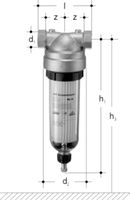 Feinfilter 1" 100 my 1830.400 mit Klarsicht-Filterbecher , PN 16 - JRG Armaturen