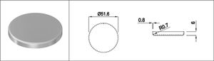 Abdeckrosette 51.6 x 6 x 0.8 mm 1.4301 - INOXTECH-Handlauf-/Geländer-System