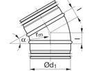 Bogen gepresst 30° 224mm BU-V - Spiralfalzrohre und Zubehör System Safe