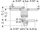 Spültischsifongarnitur PP 3-teilig d 56mm - 1 1/2" 152.808.06.1 - Geberit-Sifon + Apparateanschlüsse