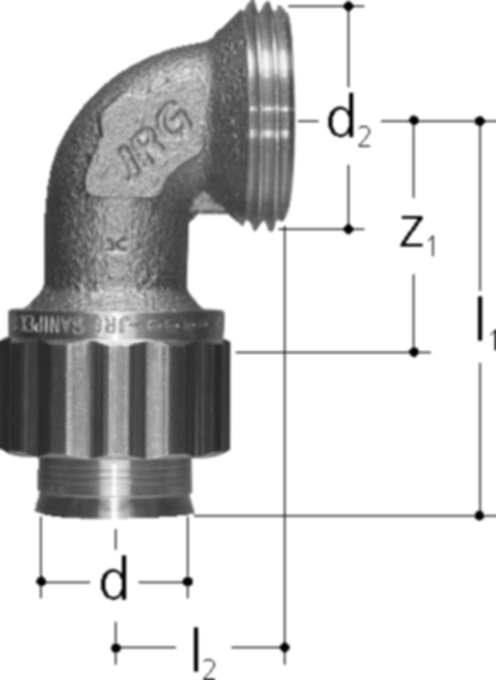 Bogen auf Verteiler d 20 5523.020 - JRG Sanipex-Rohre und Formstücke