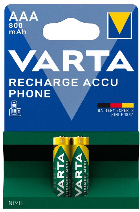 VARTA Batterie Recharge Accu Phone 2x Micro AAA, LR03, 800mAh - Elektrozubehör