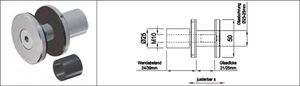 Punkthalter Wandabstand 24 mm Glas 16 mm 1.4301 - INOXTECH-Handlauf-/Geländer-System