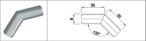 Eck-Auflageblech 45° HI. 33.7 mm geschliffen 1.4301 - INOXTECH-Handlauf-/Geländer-System