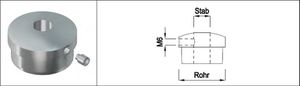 Rohrk Vollmat halbru m. sichtb Q-geb M6 33.7 mm geschliffen 129701 - INOXTECH-Handlauf-/Geländer-System