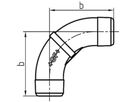 Bogen lang 90° 3 S 3/4" 770 003 105 - GF schw. Tempergussfittings