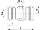 Hausanschluss-Stück mit 2" IG 5413 für Gussrohre mit Schweissraupen DN 150 - Hawle Armaturen