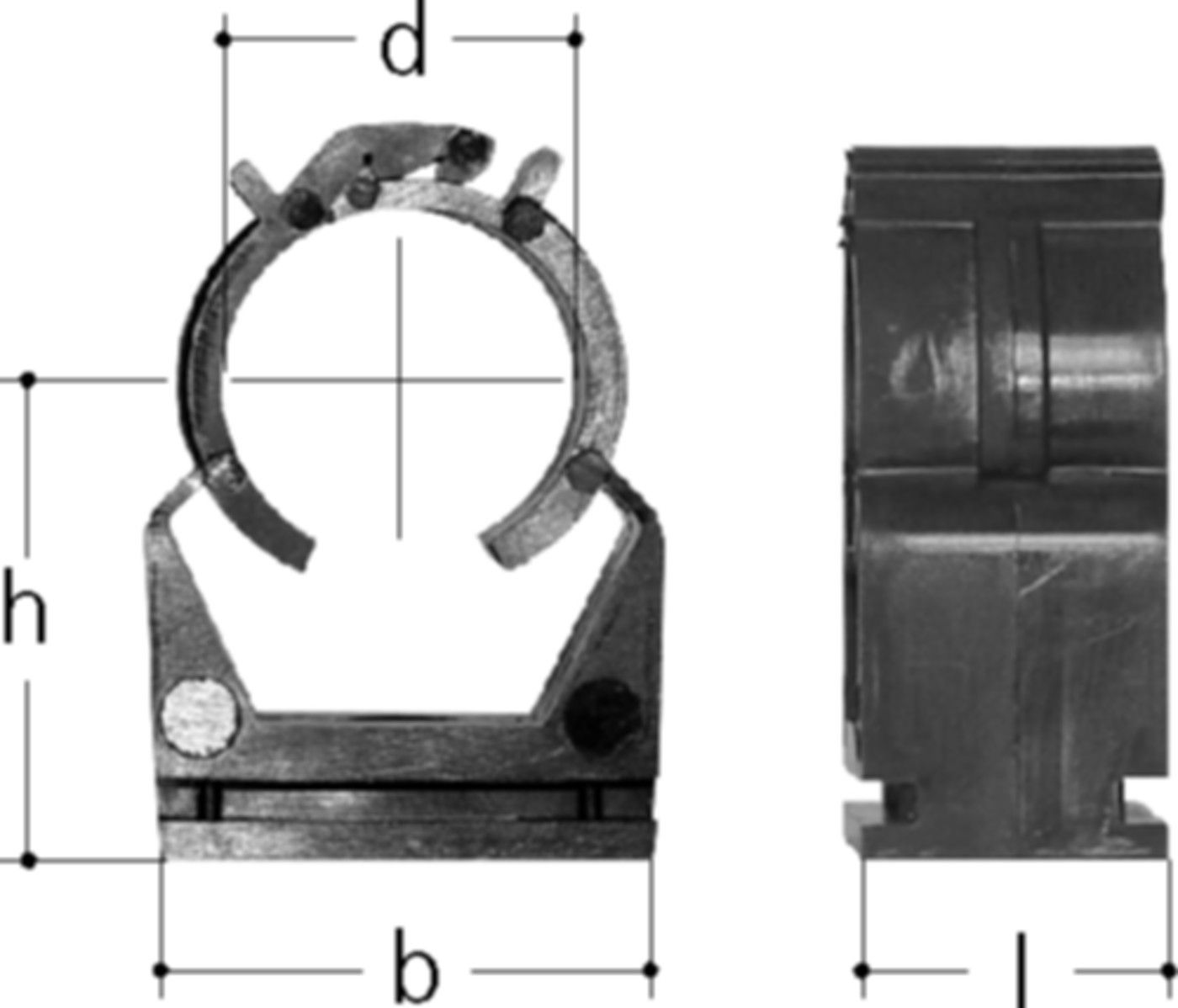 Rohrschelle schwarz d 16 mm 4755.016 - JRG Sanipex-MT-Formstücke/Rohre in Stg.