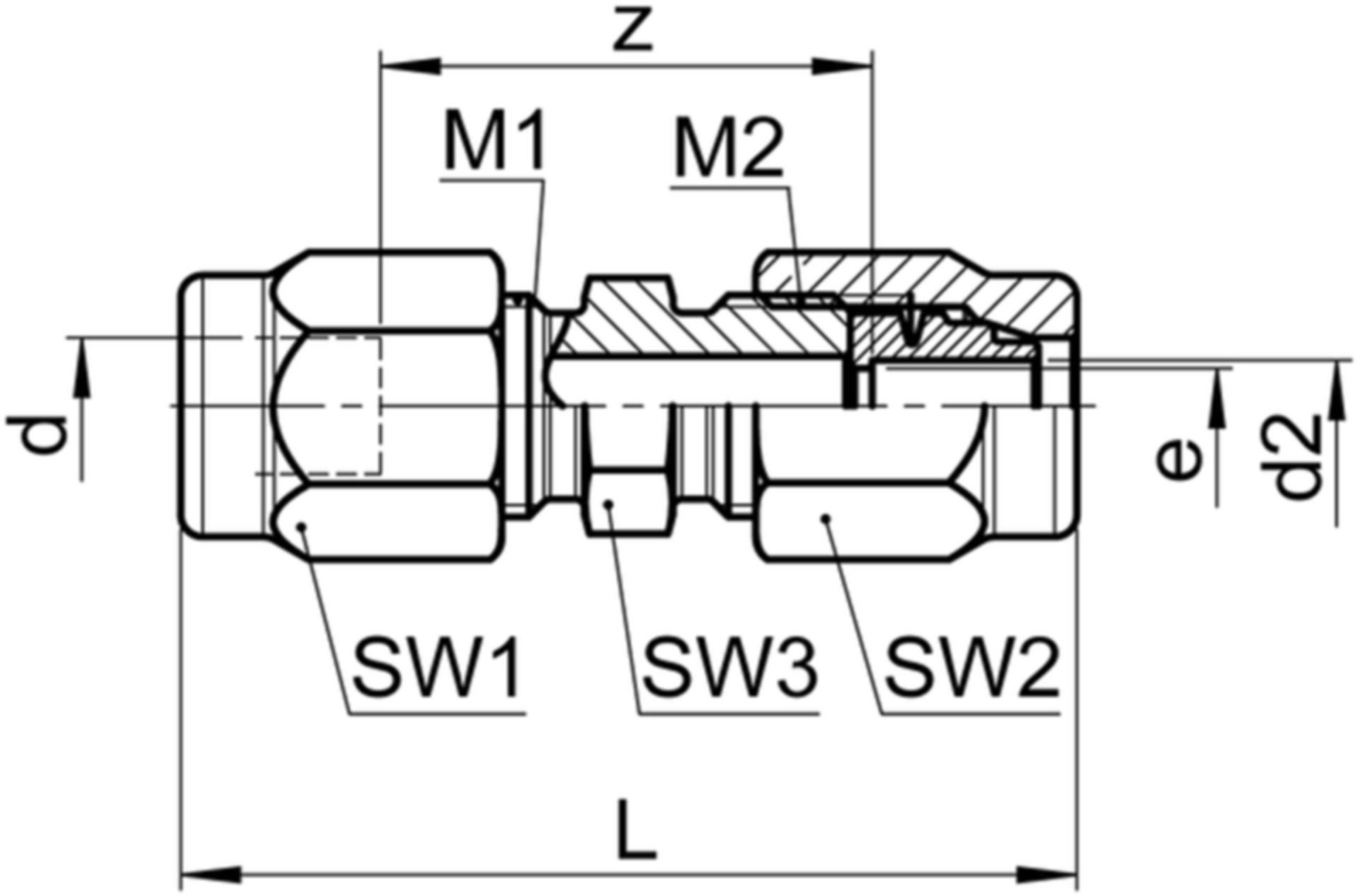Gerade Verschraubung Red SO 41021 14- 8 mm - Serto-Programm M/G
