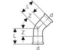 Bogen 45° 22mm 20604 - Mapress-Heizungs-Formstücke