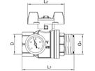 Kugelhahnen m. Thermometer 1" x 3/4" f/Edelstahlverteiler Gr. rot 140 64 83 - Oventrop Verteiler