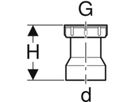 Anschlussstutzen mit Verschraubung und Dichtung d 50mm - 1 1/4" 152.115.16.1 - Geberit-Sifon + Apparateanschlüsse