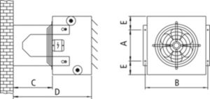 Konsolen f/Wand u. Deckenmontage C1-1 zu WD-A und WD-U Baugrösse 100 320 mm - GTR Luftheizgeräte
