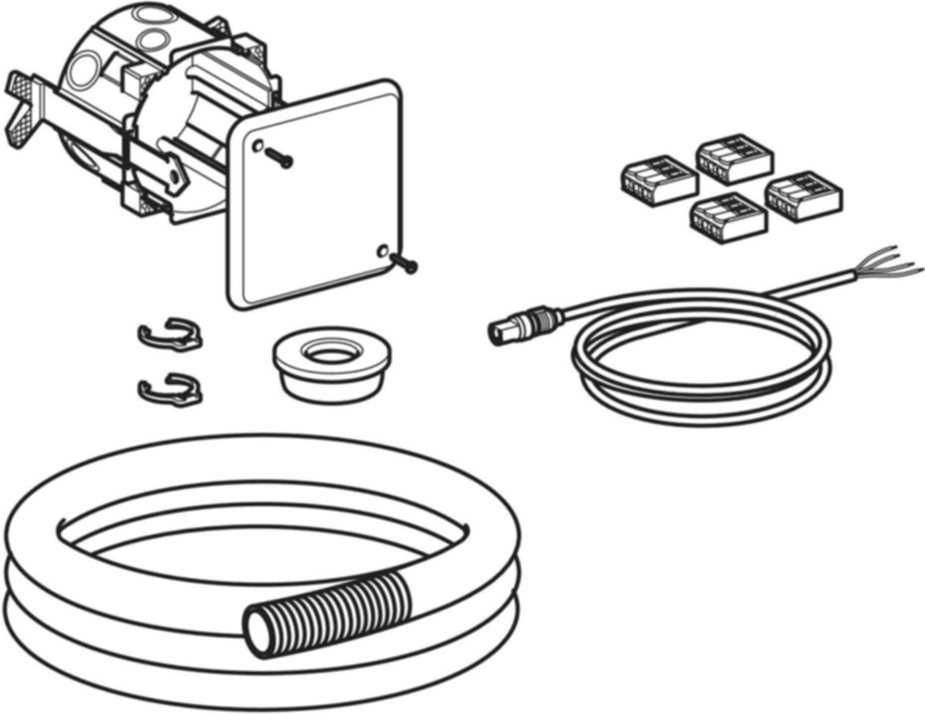 Set Kabel für Schnittstelle GEBUS 616.238.00.1 zu Hygienespülung HS30 und HS50 - Geberit Systemventile / Armaturen