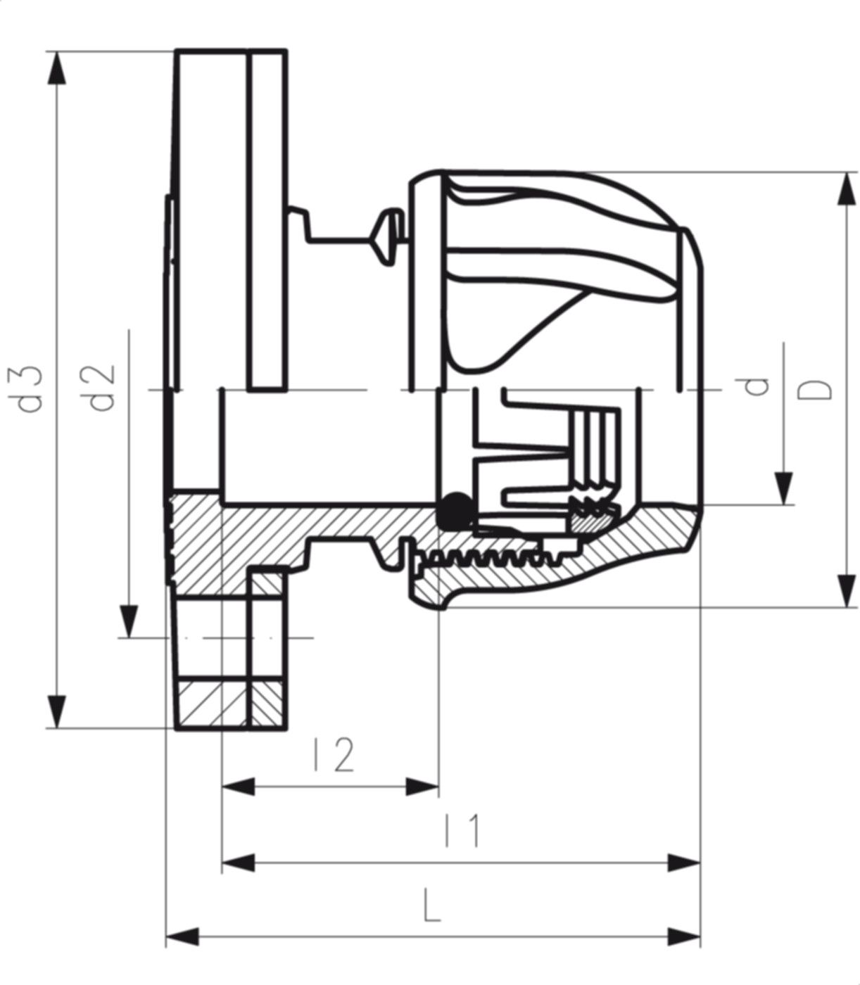 Verschraubung mit Flansch in Metall d 50mm / DN 50 158 400 115 - GF iJoint-Klemmverbinder