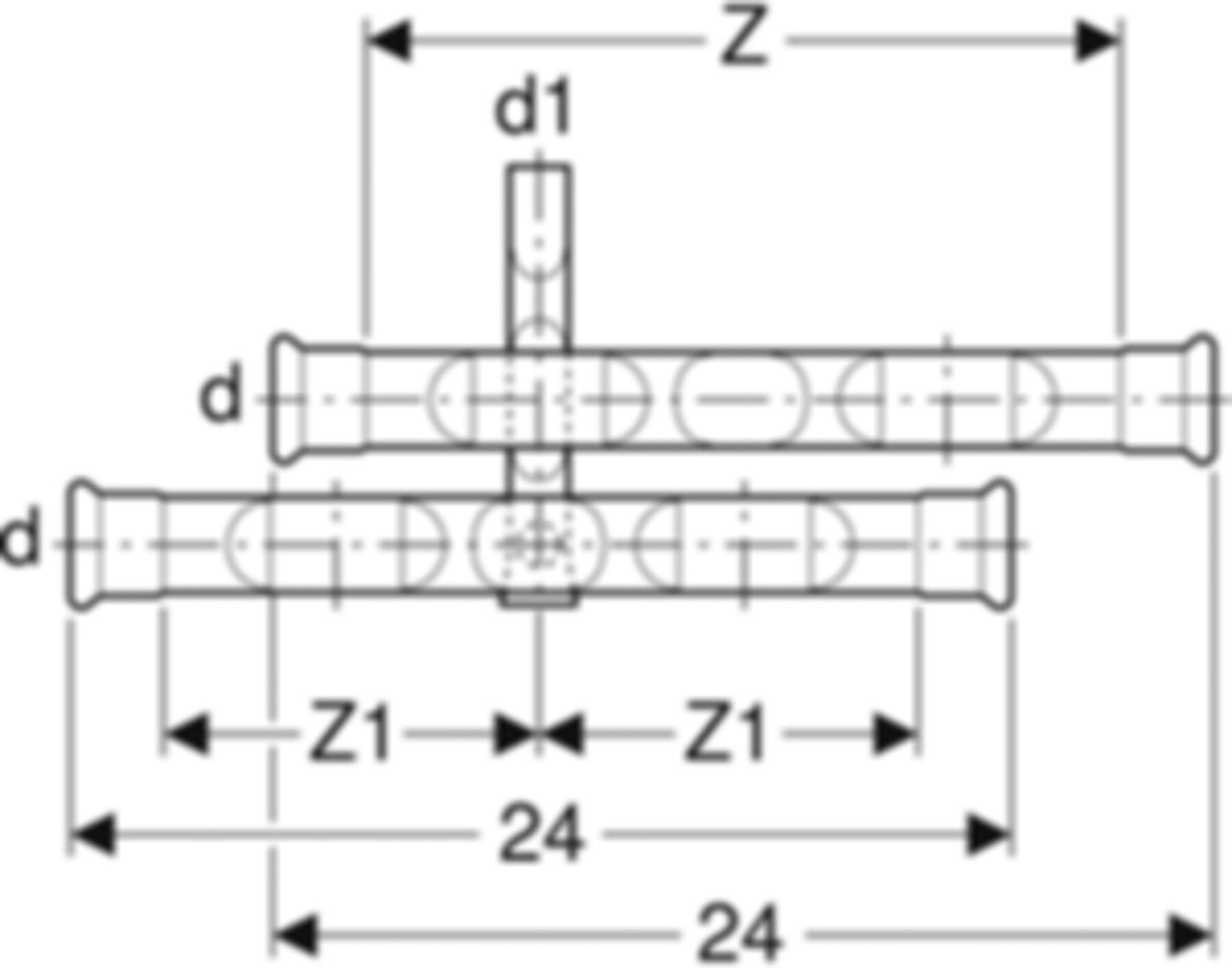 Heizkörperanschluss 18-15mm 23603 für Rücklauf - Mapress-Heizungs-Formstücke