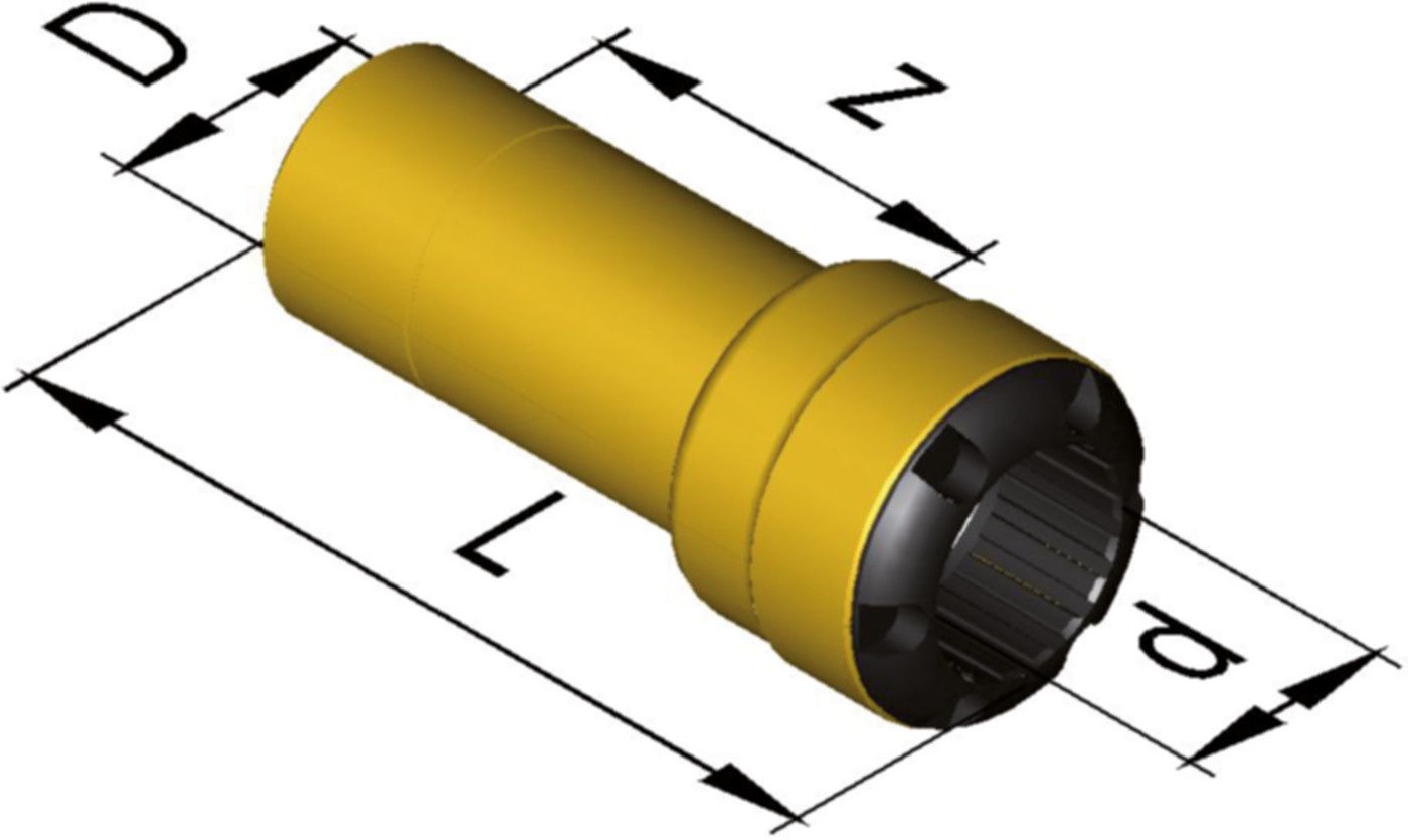 Reduktionsnippel, mit Einsteckende d 28-22 mm 9827.2822 - SudoFIT-Formstücke