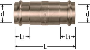 Schiebemuffe 15 mm 81022.22 - Nussbaum-Optipress-Rotguss-Fittings