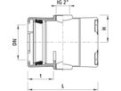 Hausanschluss-Stück mit Steckmuffe 5410 mit 2" Innengewinde DN 100 - Hawle Steckmuffenformstücke