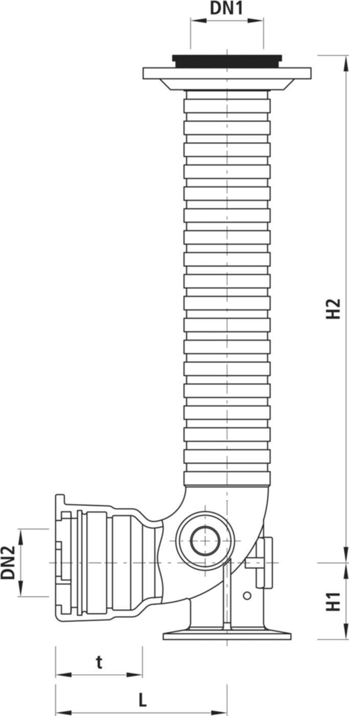 Hydranten-Einlaufbogen Guss Baio N840 GT 1,35-1,80m DN 125 - Hawle Hydranten