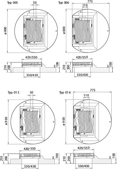 Fig. 2933 006 10 Guss D400 SIBLOC-NIVROLL, flach, mit Betonsockel - Einlaufroste von Roll